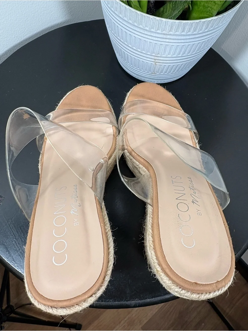 🥥 Coconuts by Matisse 🌴 Big Fan slip-on espadrille wedge with clear straps 6.5M - Picture 6 of 9